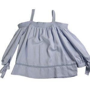 Lauren Conrad women's Celeste blouse Suspenders Sleeve 3/4 with bow Size S